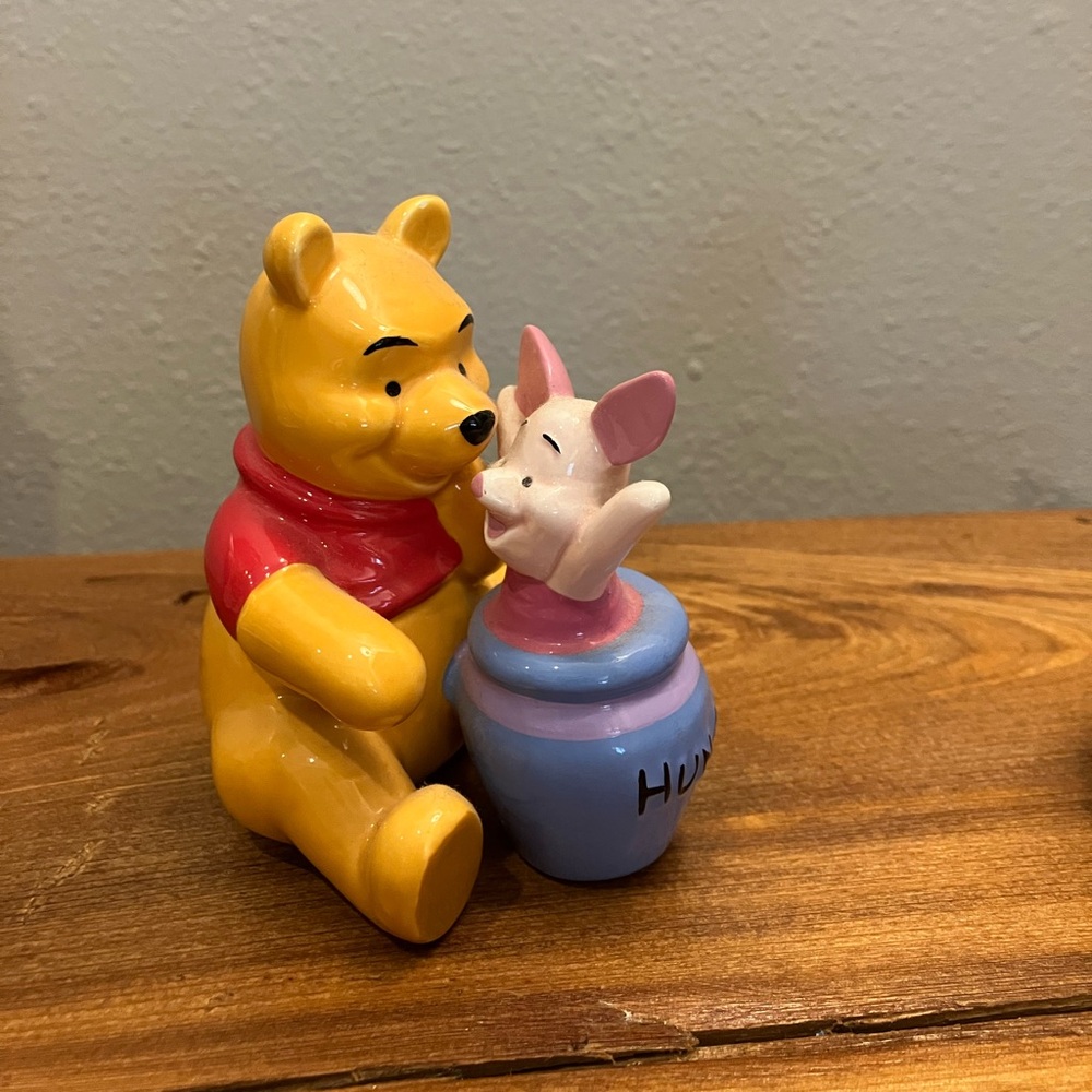 Disney Winnie the Pooh and Piglet Figurine - Yellow, Pink, Blue